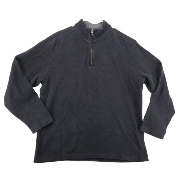 OLD NAVY Sweater Men's Long Sleeve 1/4 Zip Knit Pullover Black Large - Picture 1 of 11